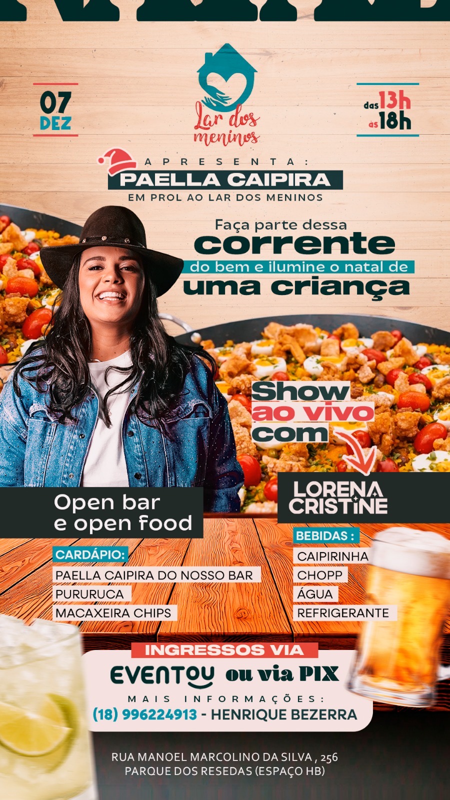 PAELLA CAIPIRA – OPEN BAR & OPEN FOOD